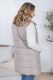 Harlow Long Vest in Latte