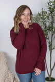 Corinne Ribbed Pullover in Burgundy
