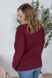 Corinne Ribbed Pullover in Burgundy