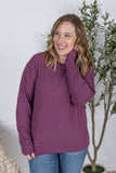 Corinne Ribbed Pullover in Plum
