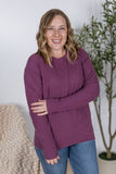 Corinne Ribbed Pullover in Plum