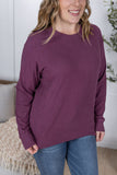 Corinne Ribbed Pullover in Plum
