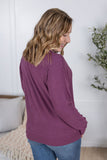 Corinne Ribbed Pullover in Plum