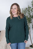 Corinne Ribbed Pullover in Evergreen