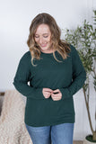 Corinne Ribbed Pullover in Evergreen