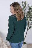 Corinne Ribbed Pullover in Evergreen