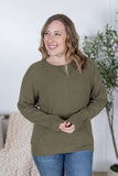 Corinne Ribbed Pullover in Olive