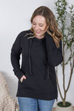 Kacey Ribbed Hoodie in Black