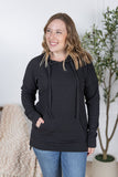 Kacey Ribbed Hoodie in Black