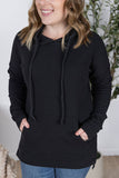 Kacey Ribbed Hoodie in Black