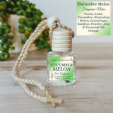 Hanging Car Diffusers | Cucumber Melon | Made in USA: Round Bottle
