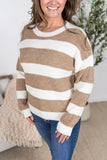 The Classic Striped Sweater in Taupe