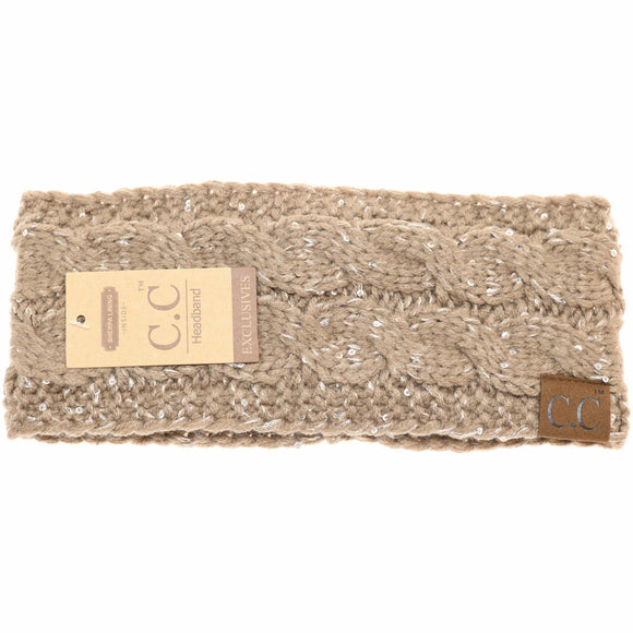 Taupe Sequin CC Women's Fashion Headband