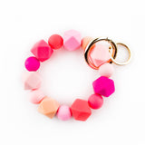 Lemonade Beaded Wristlet Keychain Hexagon Silicone: