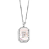 Gold E Mother Of Pearl Initial Necklace