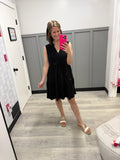 Solid Black Wrinkle Free Gabby Tank Dress