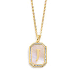 Gold E Mother Of Pearl Initial Necklace