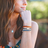 "Discover" Gold Pine Tree Charm Hair Tie Bracelets: Medium