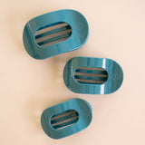 Teal With It Medium Flat Round Hair Clip