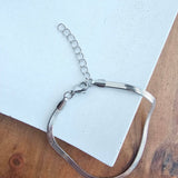 Luxe 18K Silver Herringbone Bracelet