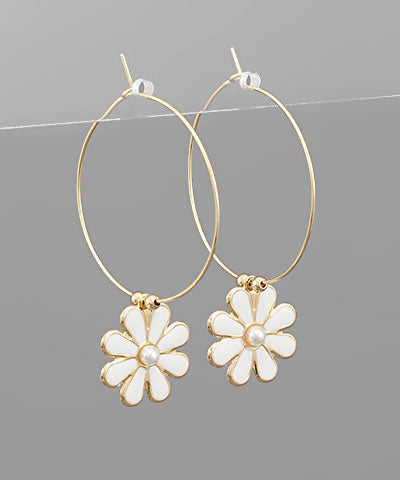 Daisy Gold Hoop