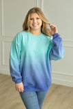 Ombre Teal - Luxe Essential Corded Crew