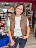 Mocha Crop Vest
