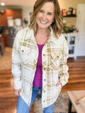 Tullis Shacket in Pink Yellow Plaid