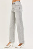 Kinley High Waist Ankle Wide Risen Grey Denim