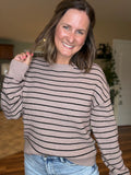 Ely Stripe Sweater in Mocha