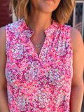 Lizzy Tank Top in Neon Floral