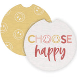 Choose Happy Smileys Car Coaster Set