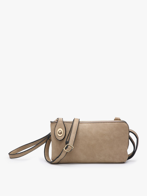 Kendall Crossbody/Wristlet in Taupe