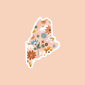 Maine Floral State Sticker