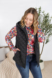 Heather Hooded Vest in Black
