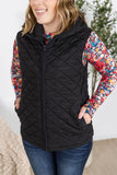 Heather Hooded Vest in Black