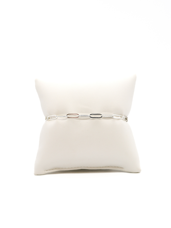 Silver Ashley Paperclip Charm Bracelet: 7