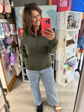 Quarter Zip in Olive