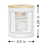Teacher Nutrition Facts Teacher Gift Soy-Based Candle