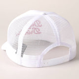 Day Drinkin Texts Embroidery Mesh Back Trucker Hat: BLUSH / ONE SIZE