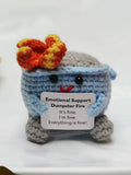 Emotional Support Crochet Dumpster Fire - Green