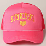 Sunkissed Embroidery Foam Mesh Back Trucker Hat: FUCHSIA / ONE SIZE