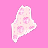 Maine Pink Disco State Sticker