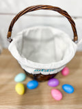 Embroidered - Neutral Lined Basket