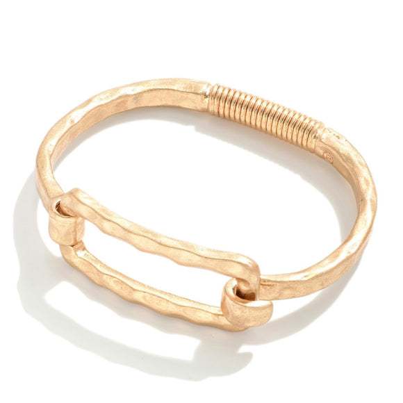 Gold Hammered Bangle Bracelet