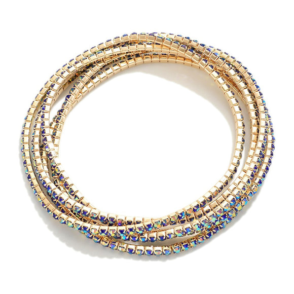 Multi Colored Stretch Rhinestone Bracelets