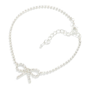 Silver Bow Anklet