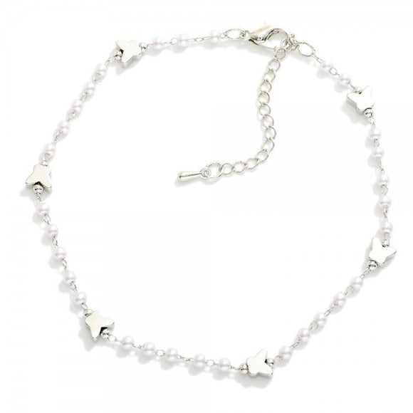 Silver Butterfly Anklet