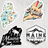 Maine Stickers: Design 1 - Floral