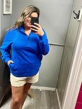 Royal Blue Henley Sweatshirt